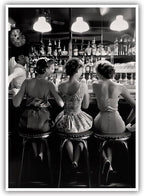 Vintage Black and White Posters Trendy Women Drink Cocktail Wall Art Funky by Acqooeakt