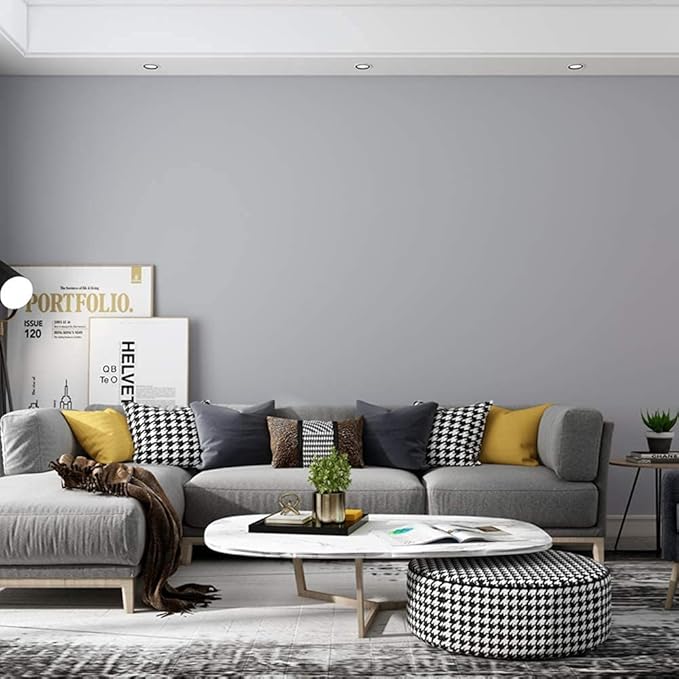 practicalWs Gray Self-Adhesive Wallpaper SelfA-dhesive Film Stick Paper Easy to - Image 5