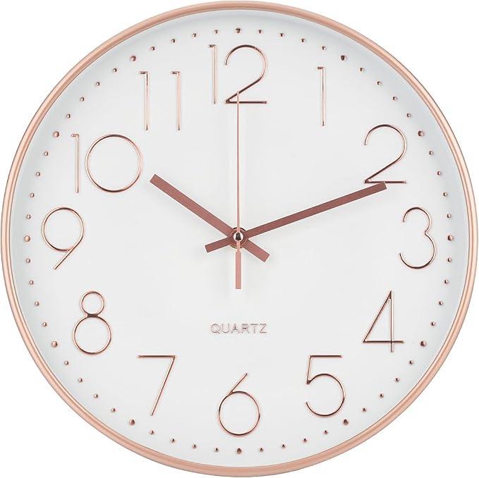 Wall Clock Non-Ticking Silent Modern Simple Style Round Decor Clock by BAKBRAND