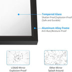 LOAAO 50"X30" Black Rectangle Bathroom Mirror Wall, Matte Black Aluminum Alloy - Image 5