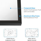 LOAAO 30"X36" Black Rectangle Bathroom Mirror Wall, Matte Black Aluminum Alloy - Image 5