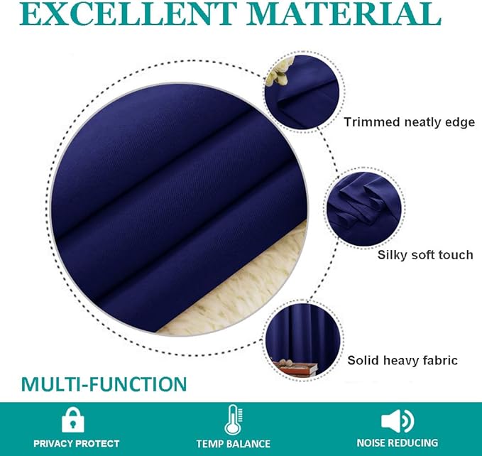 NICETOWN Blackout Wide Sliding Door Curtains - Image 4