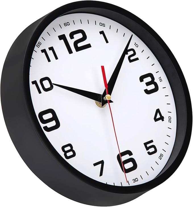 Wall Clock Silent Non-Ticking 10 Inch Clocks Battery Operated Large Numbers - Image 5