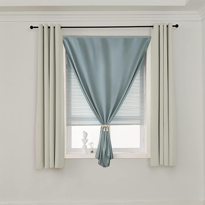 AJAZZ Self Adhesive Curtains 100% Blackout Shades Window Cover Sticky Curtain - Image 7