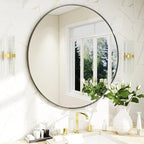 BEAUTYPEAK 20 Inch Round Mirror, Metal Frame Circle Mirror, Wall Mounted by BEAUTYPEAK