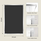 Koonmi Silver Rectangle Wall Mirror, 24x32 Inch Bathroom Mirror, Aluminum Frame - Image 2