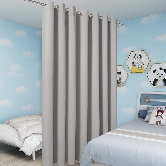 BONZER Room Divider Curtain Total Privacy Wall Wide Grommet Room Darkening - Image 5