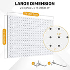 Peg Board, 3 Pack Metal Pegboard Panels White Pegboards Wall Organizer - Image 3