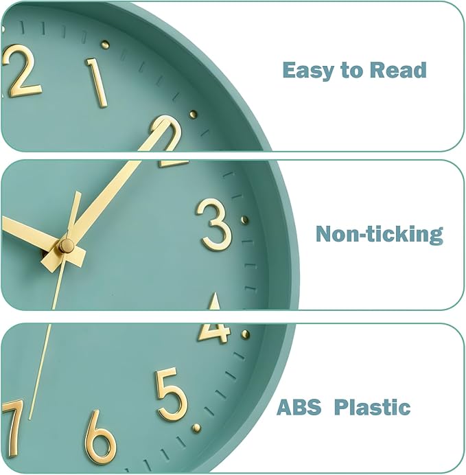 Mosewa Wall Clock 8 Inch, Wall Clocks Battery Operated Silent Non-Ticking - Image 5
