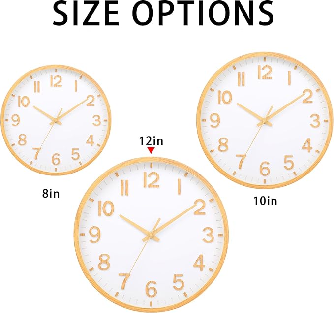 Wall Clocks Battery Operated 12 inch Modern Wall Clock, Silent Non Ticking Wall - Image 5