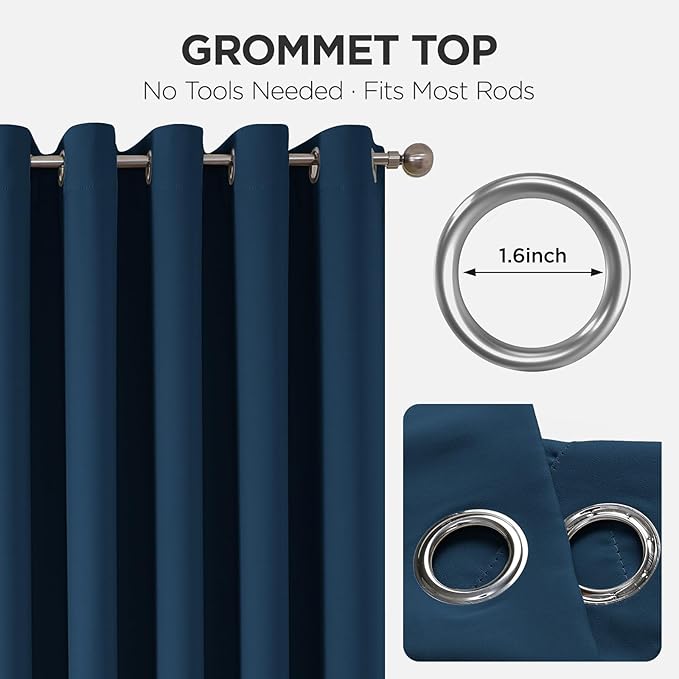 Joydeco Blackout Patio Sliding Door Curtains 90 Inches Long, Grommet Privacy - Image 7