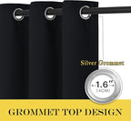 NICETOWN Black Blackout Curtain 80 inch Length - Image 3