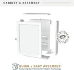 MCS 23x18 White Medicine Cabinet Organizer, Wall Mounted Bathroom Cabinet - Image 6