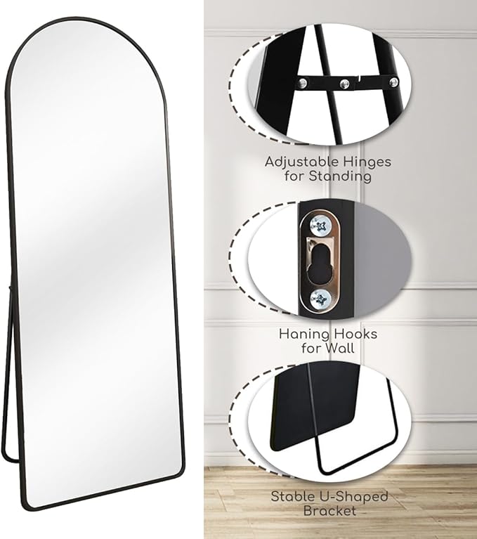 Degfig Arched Full Length Mirror, Full Body Mirrors - Image 5