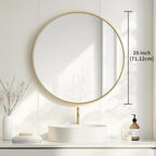 Oruii Gold Round Mirror 28 inch, Large Golden Circle Mirror Metal Frame - Image 3