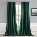 MIULEE Christmas Hunter Green Back Tab Blackout Curtains 102 Inch Long 2 Panels - Image 8