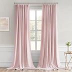 MIULEE Baby Pink Back Tab Blackout Curtains 102 Inch Long 2 Panels Set - Image 9