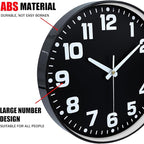 Modern Silent Wall Clock, 12 Inch Non-Ticking Battery Operated Clock, Round - Image 7