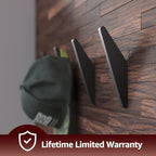 COCOYA 2Pack Metal Wall Hooks, Minimalist Coat Hooks Matte Black Simple Modern - Image 4
