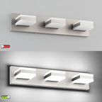 SOLFART Brushed Nickel Vanity Lights Over Mirror, 3 Light LED Bathroom Light - Image 5