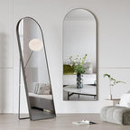 Arched Mirror - Full Length, Standing or Wall Mounted, Aluminum Frame - Black - Image 3