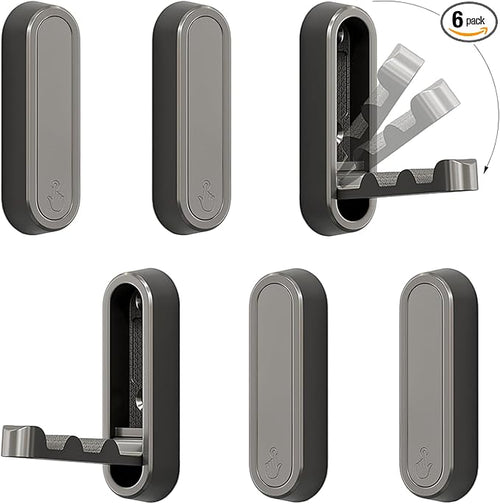 6PCS Foldable Wall Hooks, Zinc Alloy Flip Down Hooks, Retractable Wall Hooks by XSGTZMJ