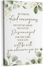 HIWX Christian Inspirational Wall Decor, Be Strong and Courageous Bible Verses by HIWX