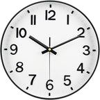 Black Wall Clock, 8 Inch Wall Clocks Battery Operated, Round Modern Non Ticking by MABPEDO