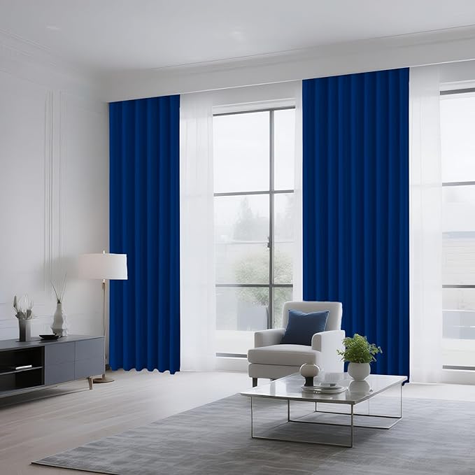CUCRAF Royal Blue Blackout Curtains 63 inch Length 2 Panels Set, Rod Pocket - Image 8