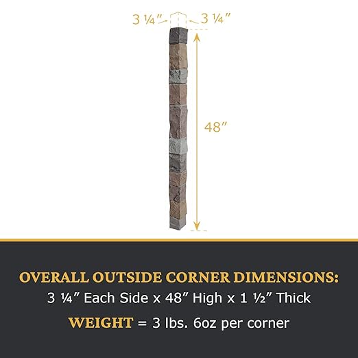 AZ Faux High-Density Polyurethane Faux Stone Flush Outside Corner - Image 3