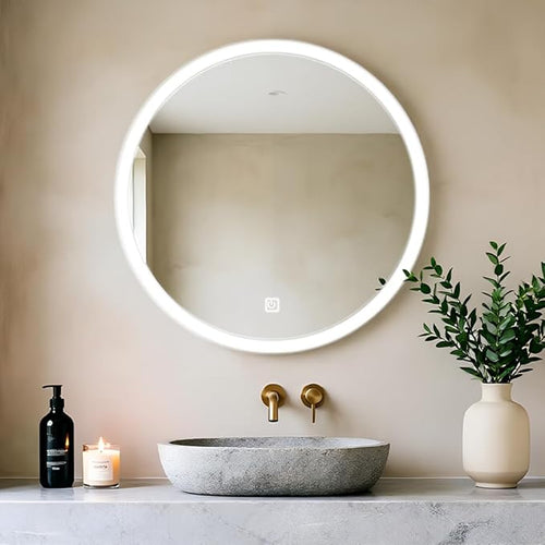 20 Inch Round LED Bathroom Mirror by Unknown