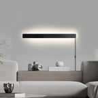 KELUOLY Modern Plug in Wall Sconces, 23.6 inch Frosted Black LED Long Wall by KELUOLY
