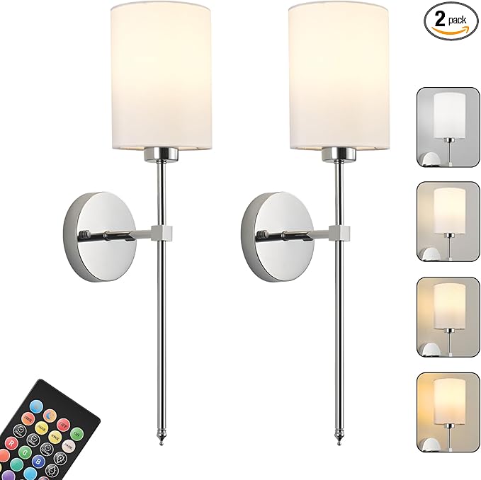 Battery Operated Wall Sconces Set of Two, by KARTOOSH