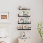 Amaoot Floating Shelves for Wall Set of 4, Different Sizes Mounted Wood - Image 6
