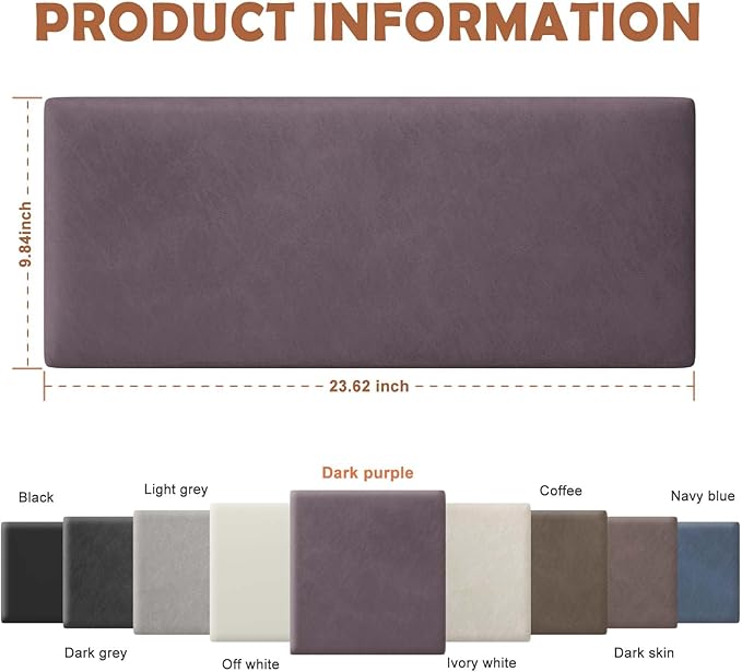 IFNOW Wall Mounted Upholstered Headboard Full, 3D Peel and Stick Soundproof - Image 2