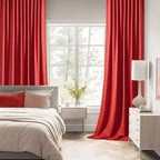 MIULEE Christmas Red Back Tab Blackout Curtains 108 Inch Long 2 Panels Set - Image 2