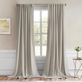 MIULEE Natural Back Tab Blackout Curtains 102 Inch Long 2 Panels Set by MIULEE