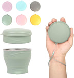 Collapsible Water Cup 6oz/180ml - Collapsible Cup - Silicone Collapsible TravelCup - Silicone Folding Camping Cup with Lids - Foldable Drinking Cup - for Travel, Camping, Hiking, Outdoor Sports