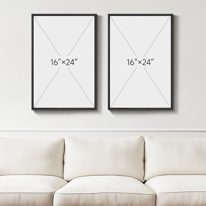 Large Framed Neutral Abstract Floral Wall Art, Minimalist Pictures - Image 4