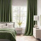 MIULEE Olive Green Back Tab Blackout Curtain 96 Inch Long 2 Panels Set - Image 2