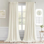 MIULEE Cream Back Tab Blackout Curtain 96 Inch Long 2 Panels Set by MIULEE