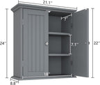 ChooChoo Bathroom Wall Cabinet, Over The Toilet Space Saver Storage Cabinet - Image 3