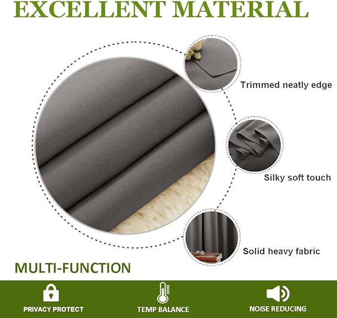 NICETOWN Patio Door Curtain Sound Blocking, Bedroom Privacy Room Divider - Image 4
