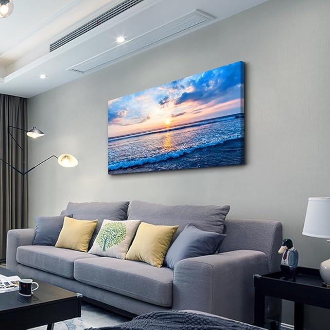 Wapluam Large Canvas Wall Art For Living Room Office Wall Decor Beach Pictures - Image 2