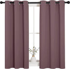 NICETOWN Bedroom Curtain Panels Blackout Draperies, Dry Rose, 1 Pair, 34 by - Image 2