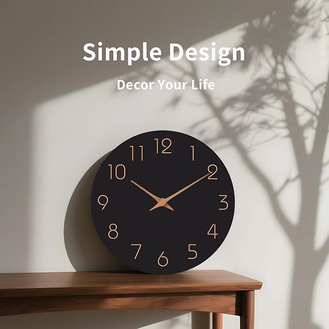 Mosewa Large Wall Clock 16 Inch Black Battery Operated Silent Non Ticking - Image 5