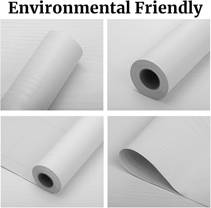 Peel and Stick Wallpaper White Wood Wall Paper - Image 4