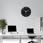 XFM Black Wall Clock 12 Inch Silent Non-Ticking Wall Clocks Battery Operated - Image 4