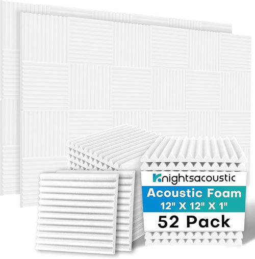52 Pack Acoustic Foam Panels, High Density Acoustic Panels Sound Absorbing by Knightsacoustic
