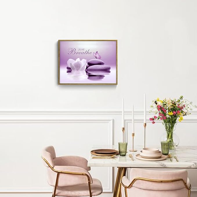 EOBTAIN Zen Framed Wall Art for Living Room Water Lily Floral - Image 3